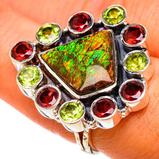 Ammolite Rings handcrafted by Ana Silver Co - RING104870