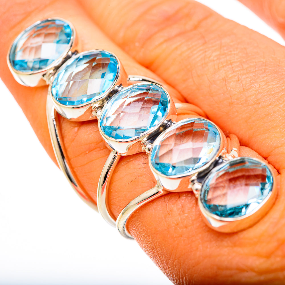 Blue Topaz Rings handcrafted by Ana Silver Co - RING104873