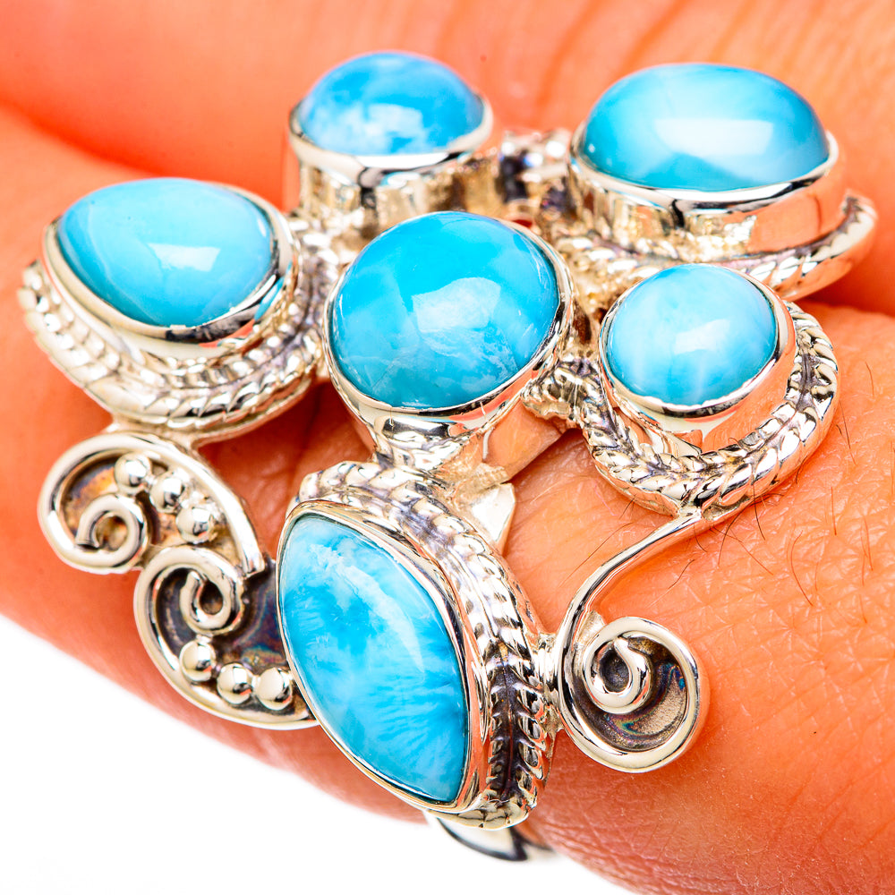 Larimar Rings handcrafted by Ana Silver Co - RING104874