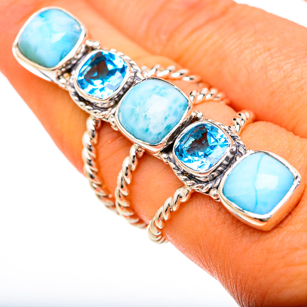 Larimar Rings handcrafted by Ana Silver Co - RING104875