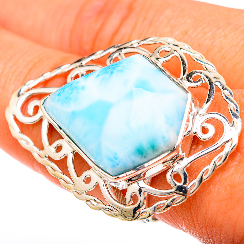Larimar Rings handcrafted by Ana Silver Co - RING104877