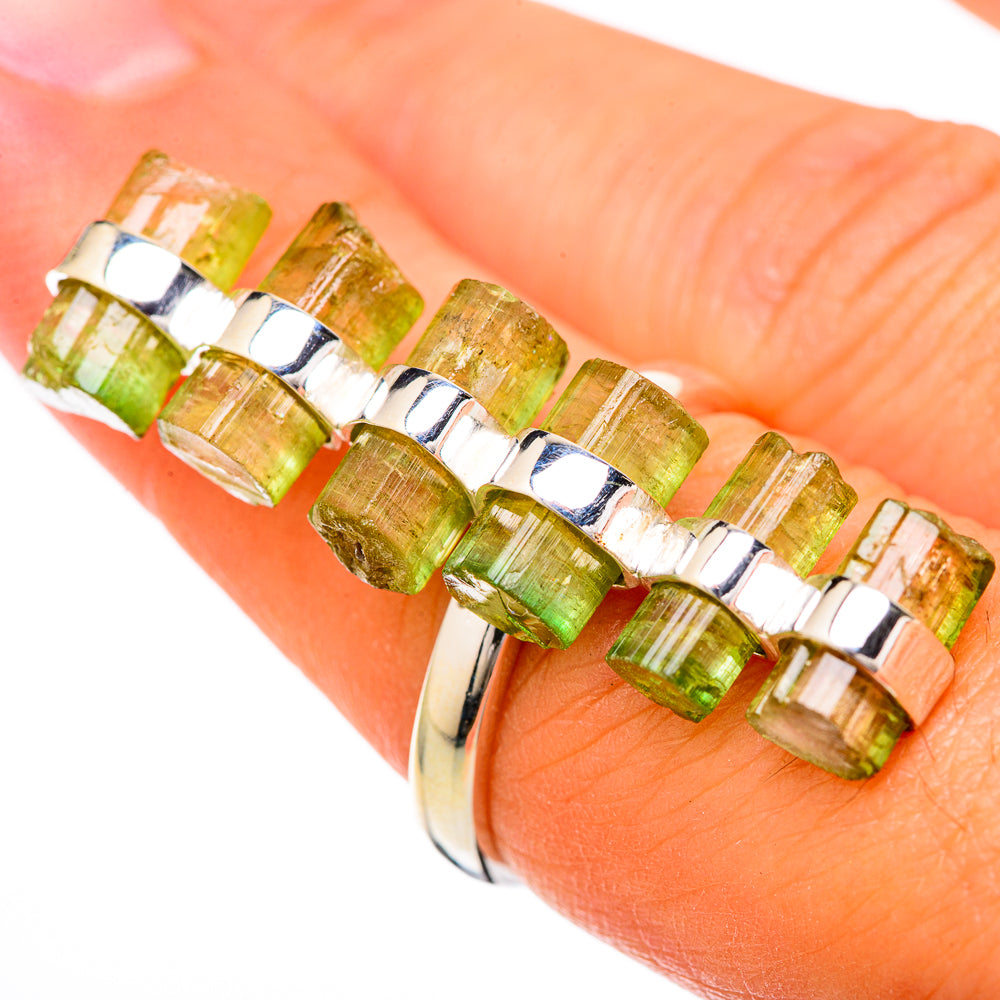 Green Tourmaline Rings handcrafted by Ana Silver Co - RING104882