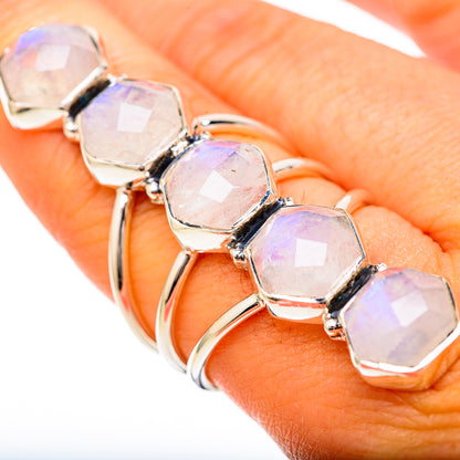Rainbow Moonstone Rings handcrafted by Ana Silver Co - RING104899