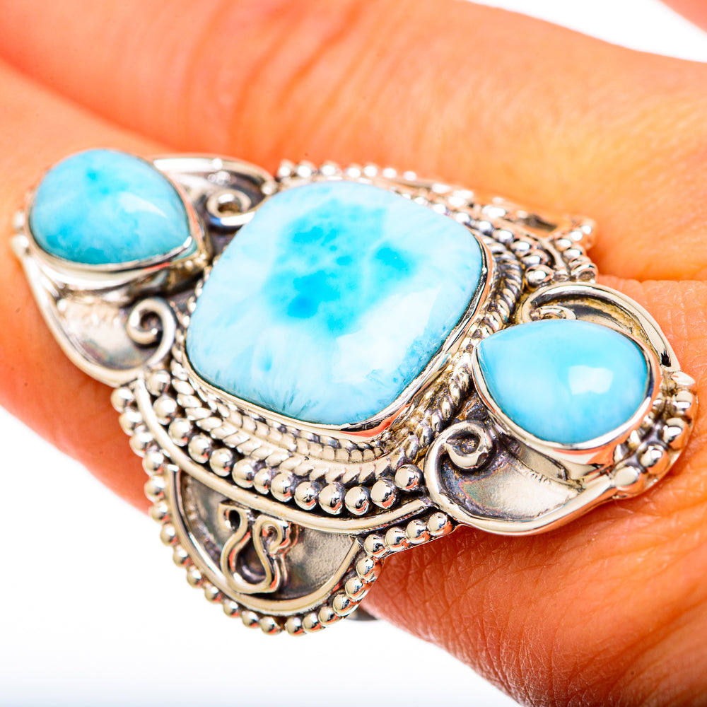 Larimar Rings handcrafted by Ana Silver Co - RING104906