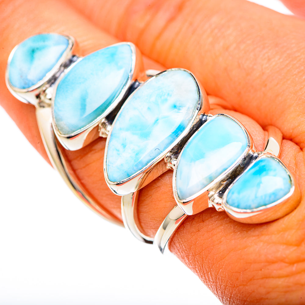 Larimar Rings handcrafted by Ana Silver Co - RING104907