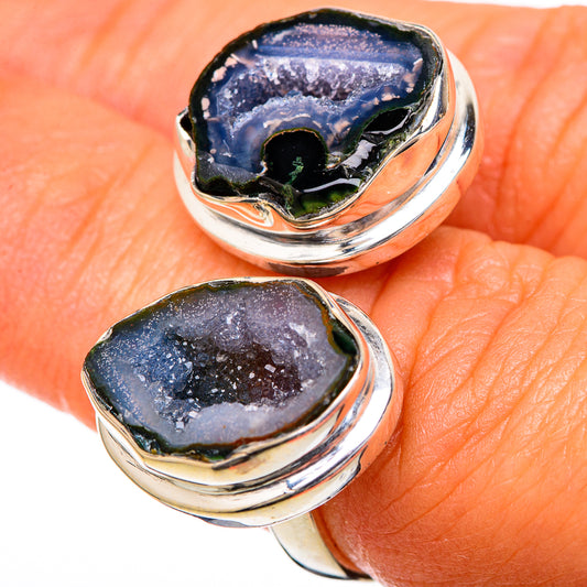Coconut Geode Druzy Rings handcrafted by Ana Silver Co - RING104925