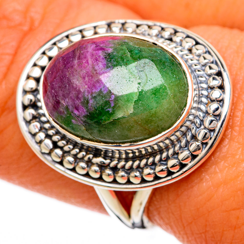 Ruby Zoisite Rings handcrafted by Ana Silver Co - RING104931