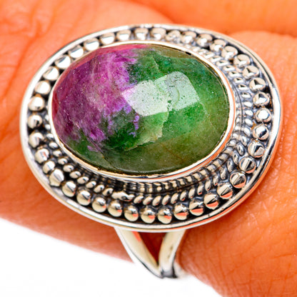 Ruby Zoisite Rings handcrafted by Ana Silver Co - RING104931