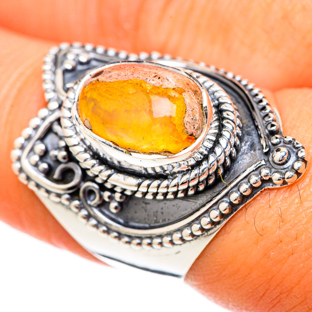 Mexican Fire Opal Rings handcrafted by Ana Silver Co - RING104932