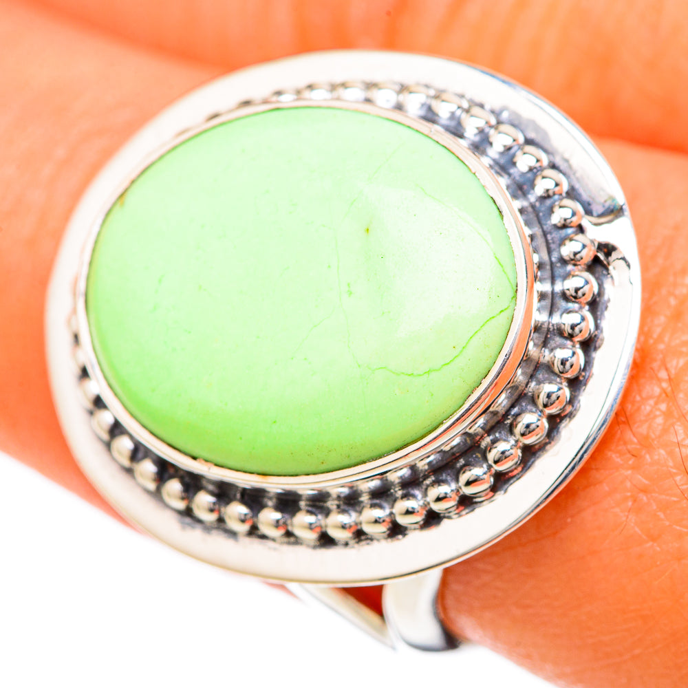 Lemon Chrysoprase Rings handcrafted by Ana Silver Co - RING104942