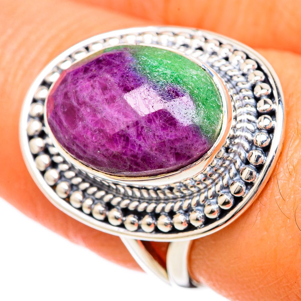 Ruby Zoisite Rings handcrafted by Ana Silver Co - RING104963