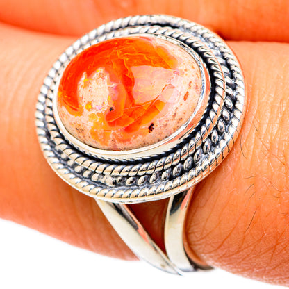 Mexican Fire Opal Rings handcrafted by Ana Silver Co - RING104965