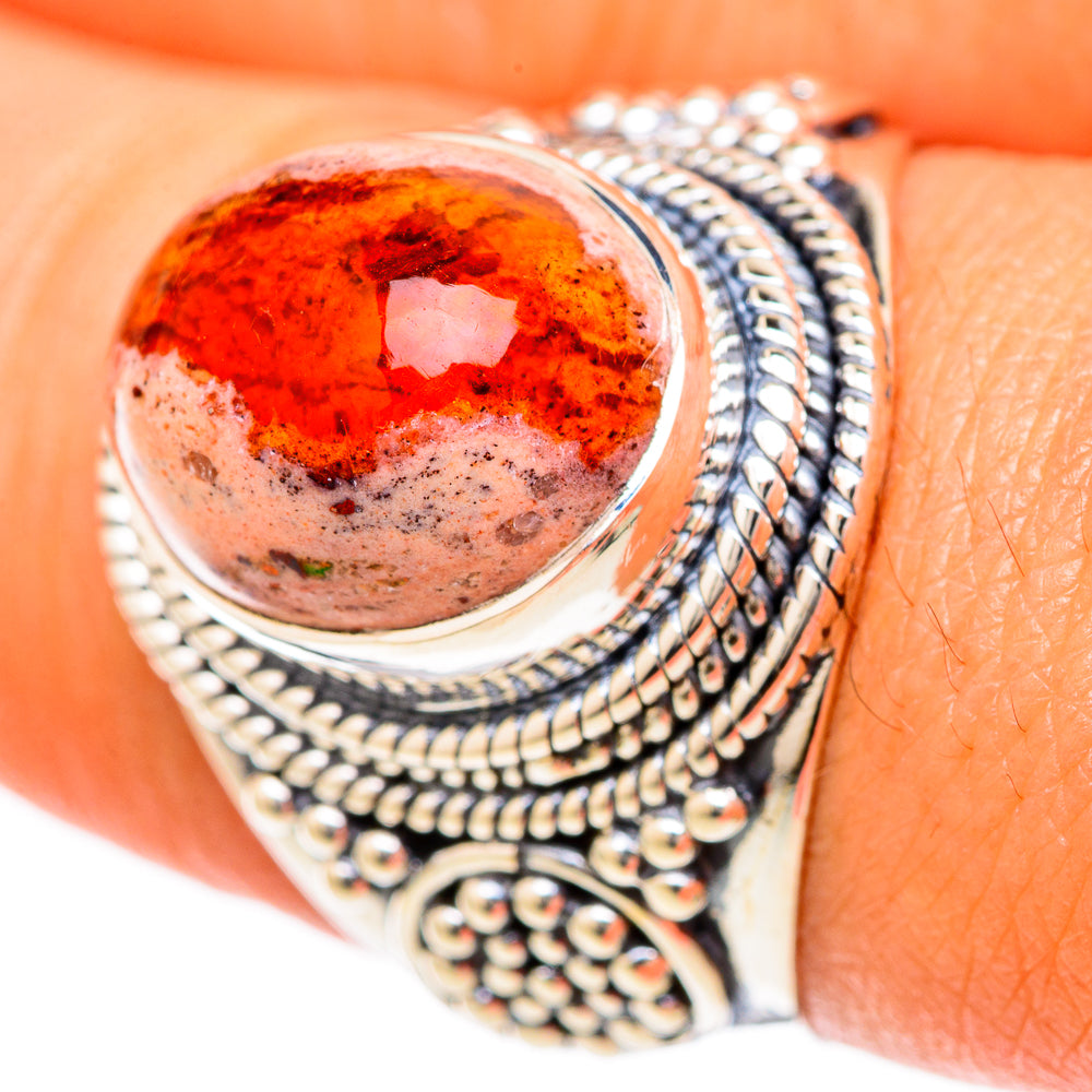 Mexican Fire Opal Rings handcrafted by Ana Silver Co - RING104966