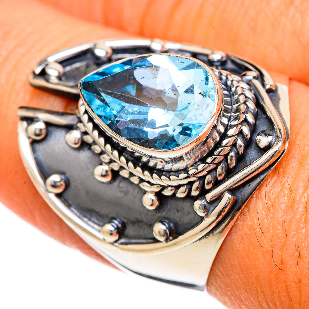 Blue Topaz Rings handcrafted by Ana Silver Co - RING104967