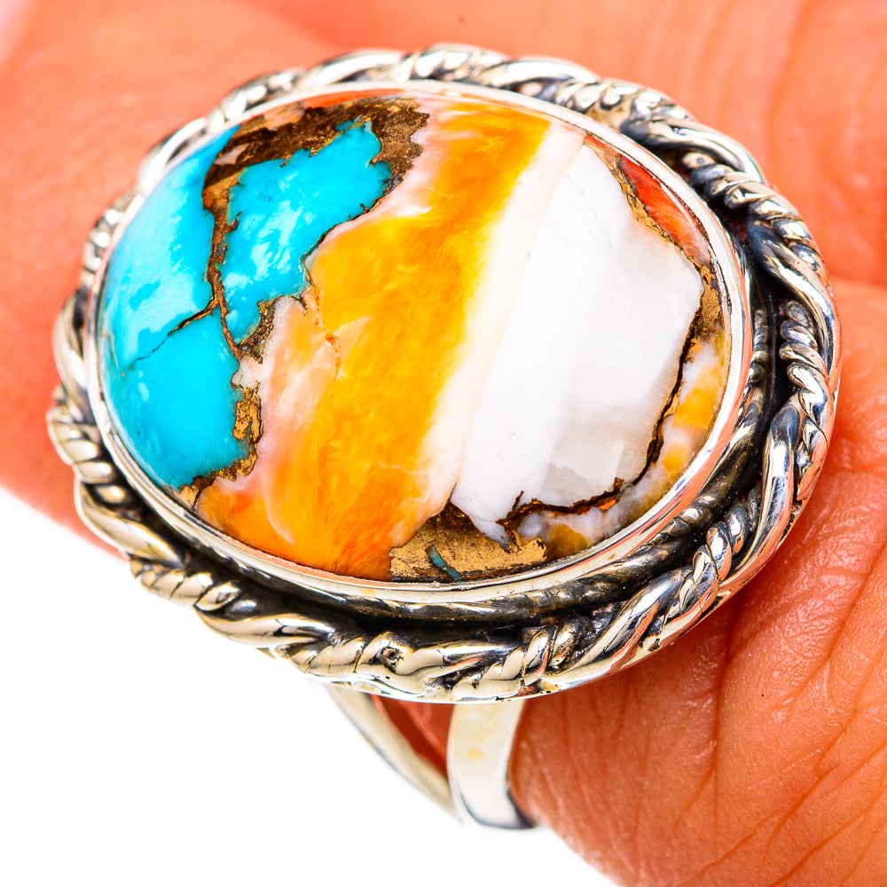 Spiny Oyster Turquoise Rings handcrafted by Ana Silver Co - RING104991