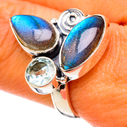 Labradorite Rings handcrafted by Ana Silver Co - RING105002