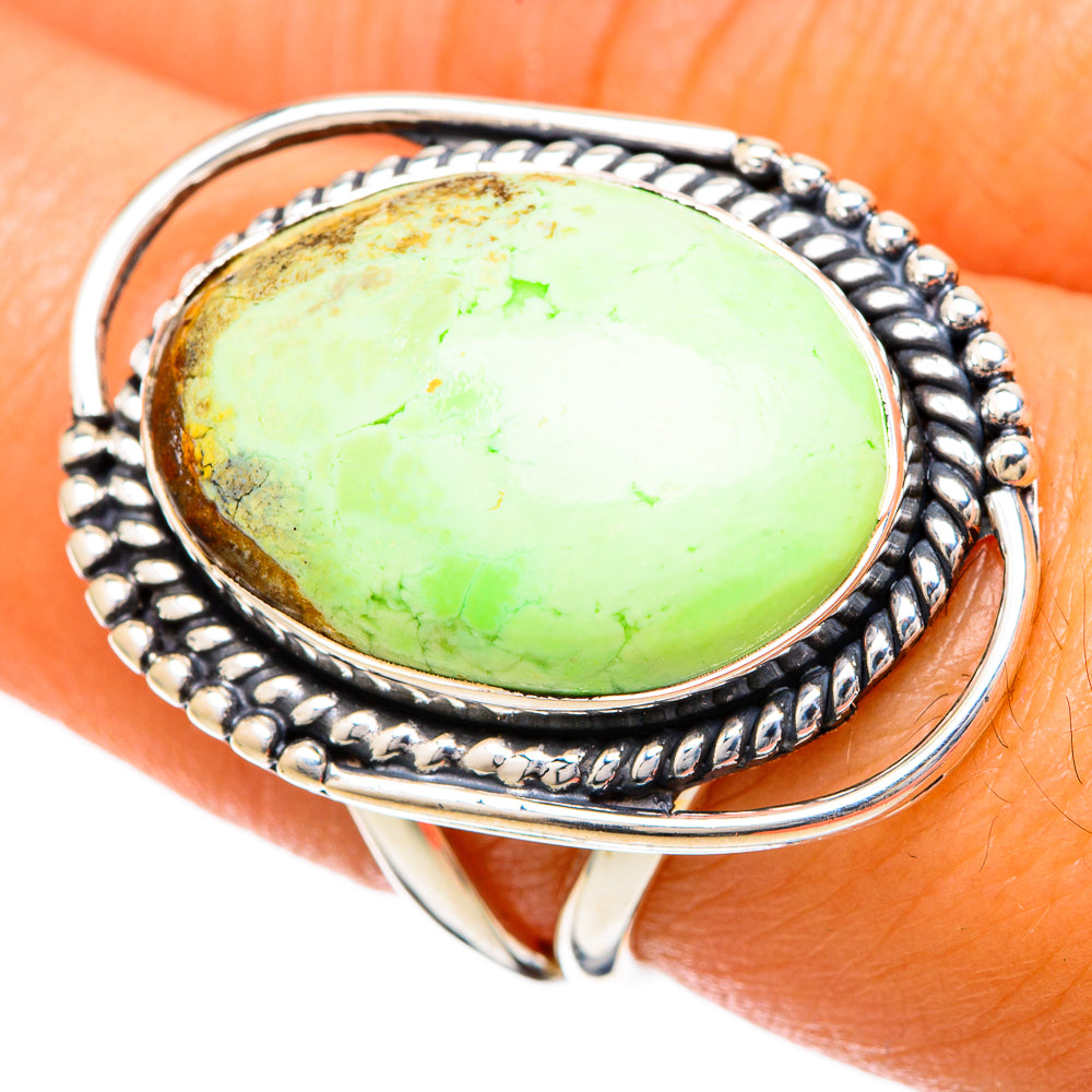 Lemon Chrysoprase Rings handcrafted by Ana Silver Co - RING105005