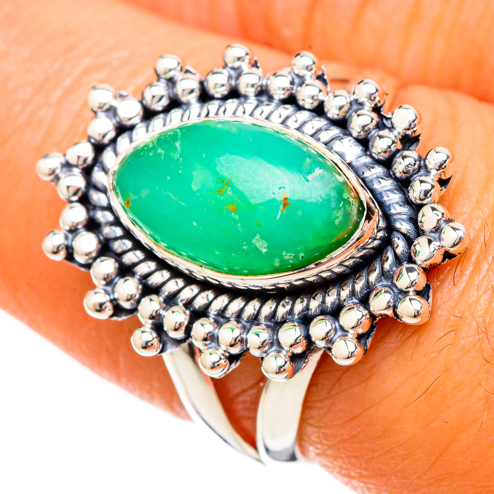 Chrysoprase Rings handcrafted by Ana Silver Co - RING105006