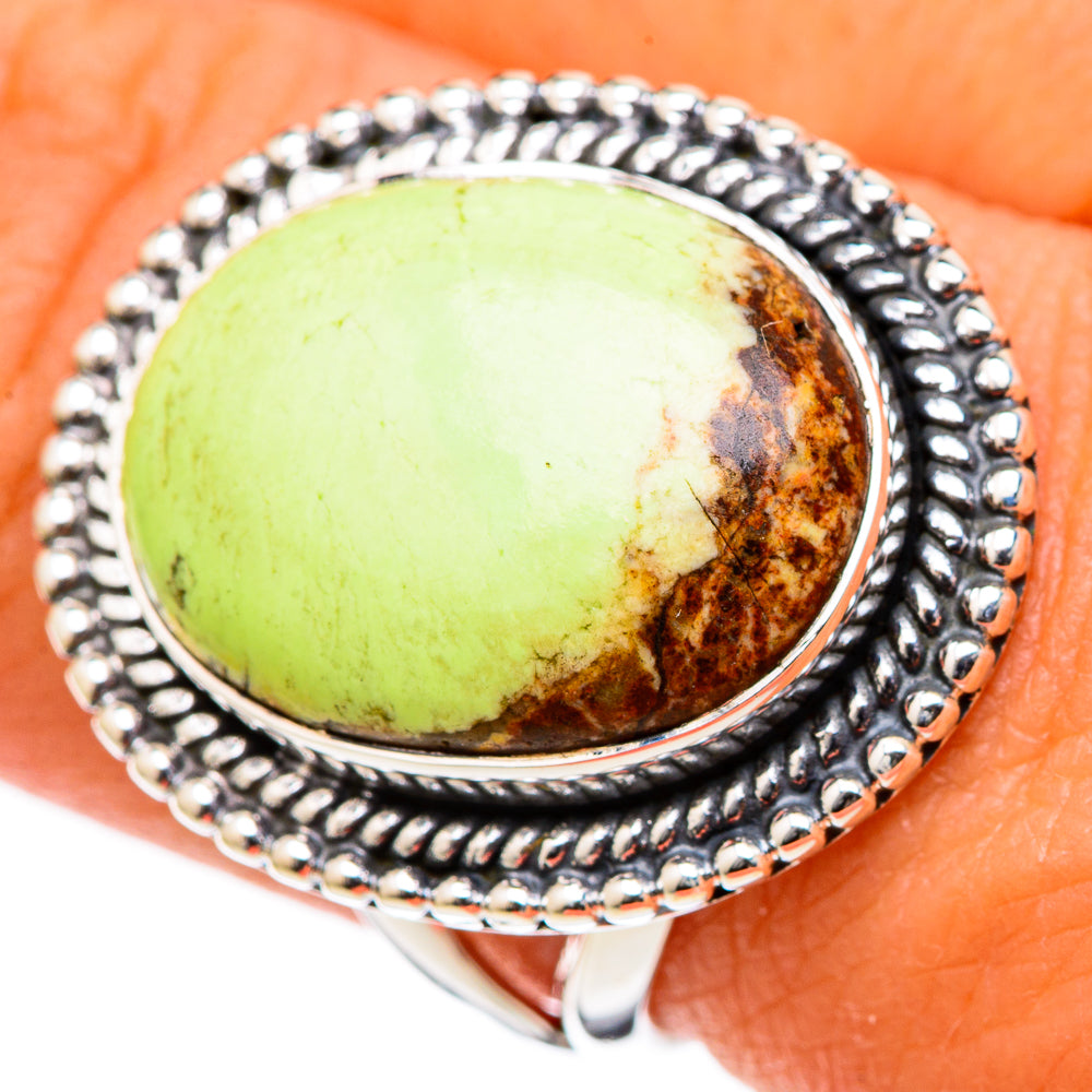 Lemon Chrysoprase Rings handcrafted by Ana Silver Co - RING105023