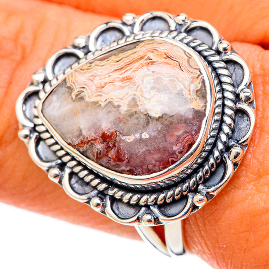 Crazy Lace Agate Rings handcrafted by Ana Silver Co - RING105026