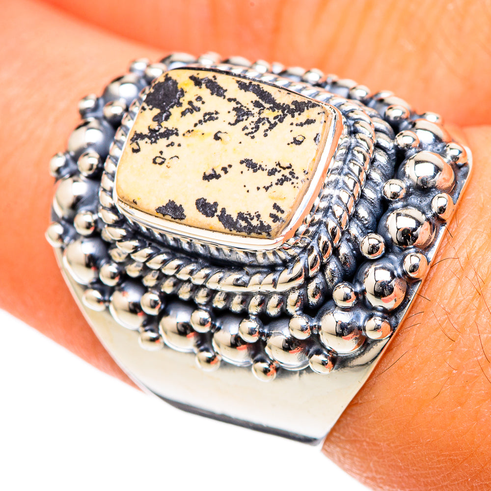 Germany Psilomelane Dendrite Rings handcrafted by Ana Silver Co - RING105028