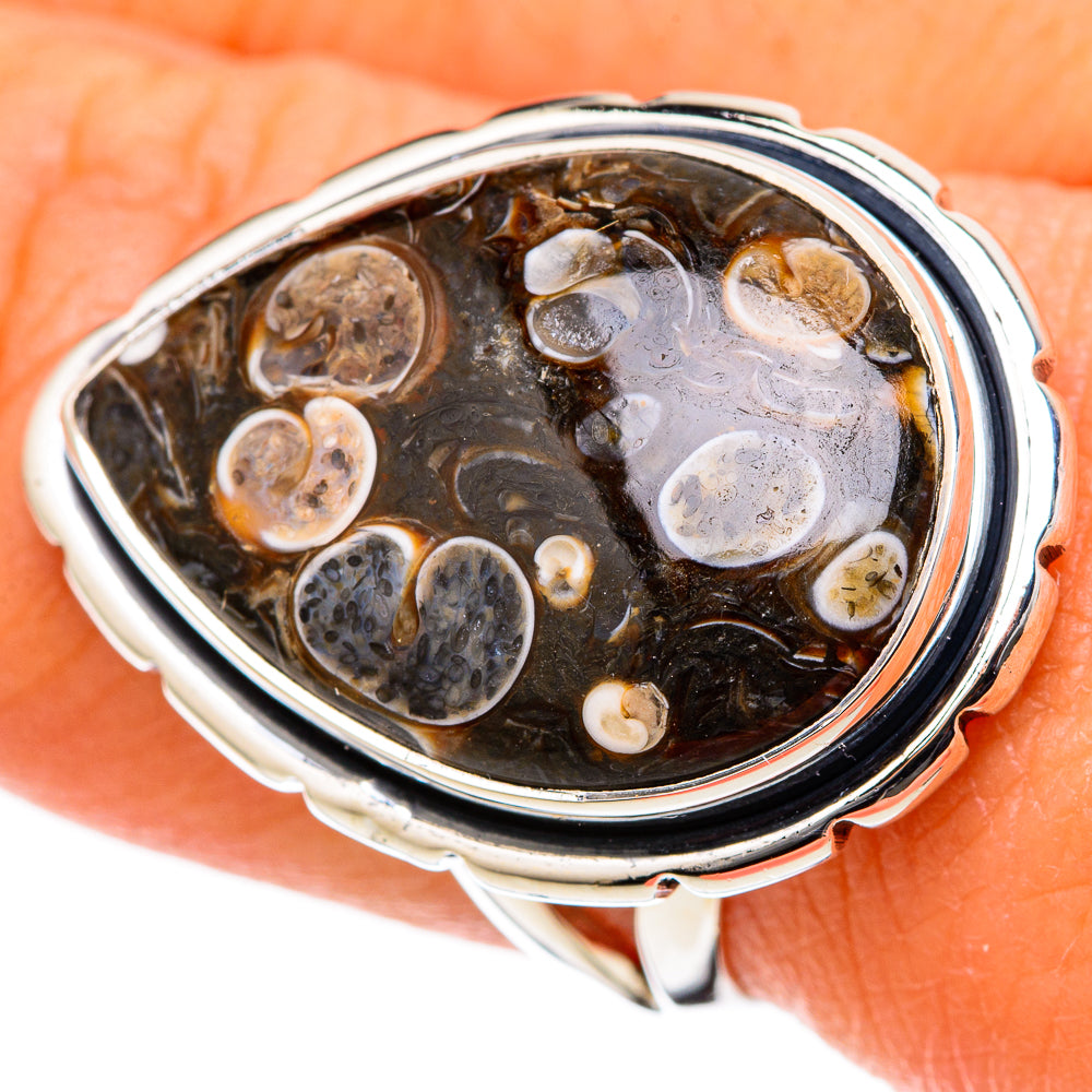 Turritella Agate Rings handcrafted by Ana Silver Co - RING105029