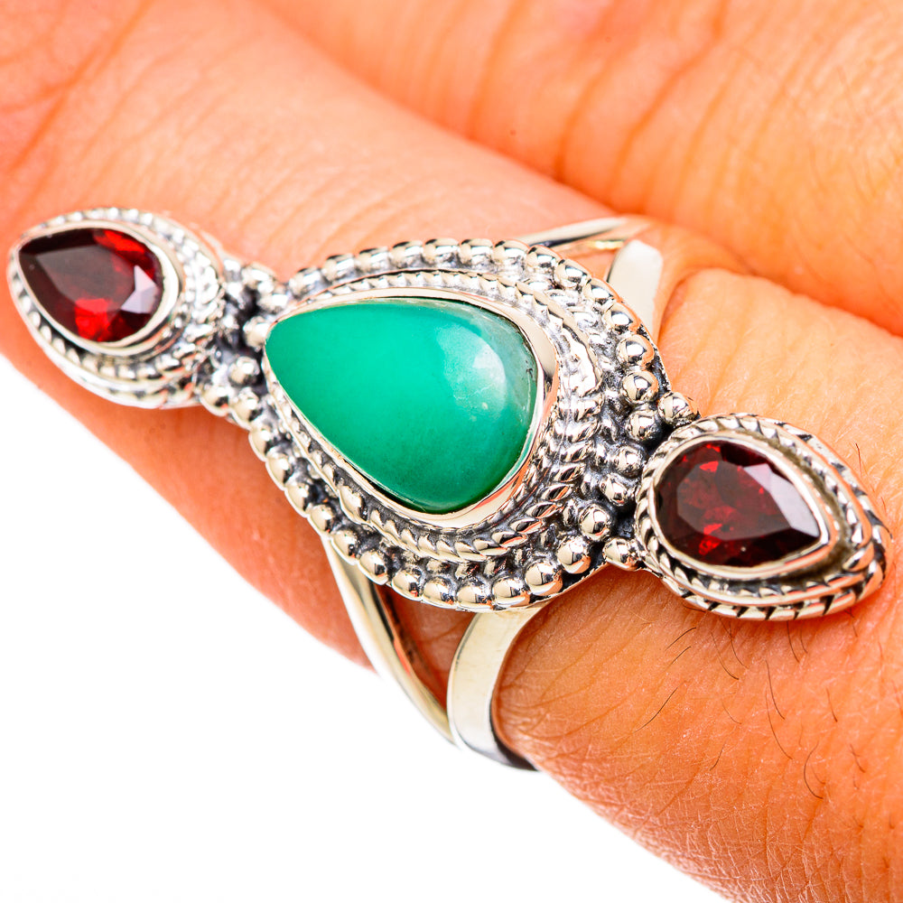 Chrysoprase Rings handcrafted by Ana Silver Co - RING105043
