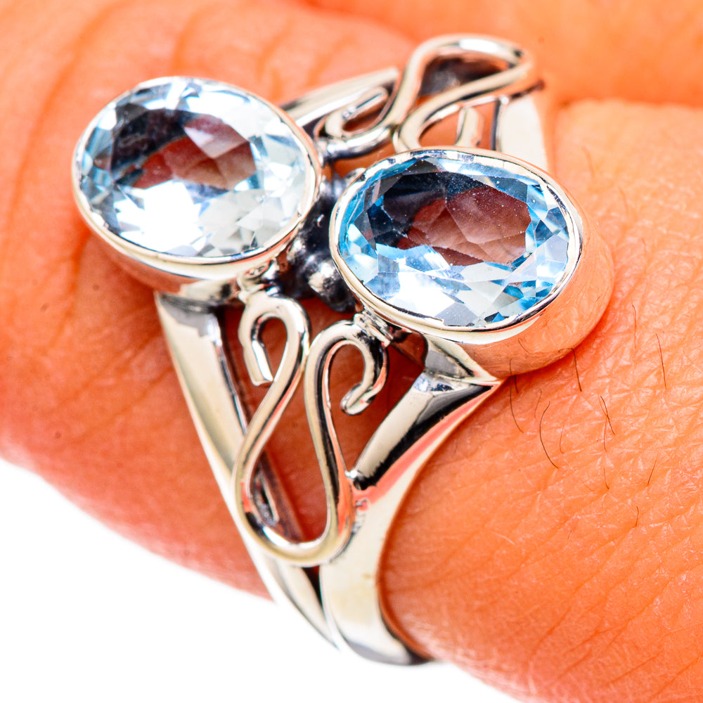Blue Topaz Rings handcrafted by Ana Silver Co - RING105051
