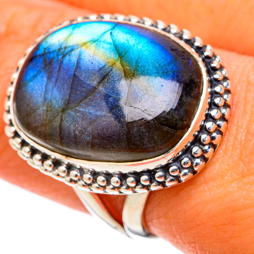 Labradorite Rings handcrafted by Ana Silver Co - RING105053