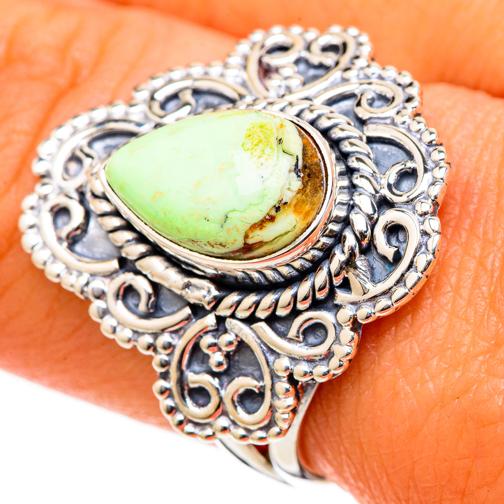 Lemon Chrysoprase Rings handcrafted by Ana Silver Co - RING105060