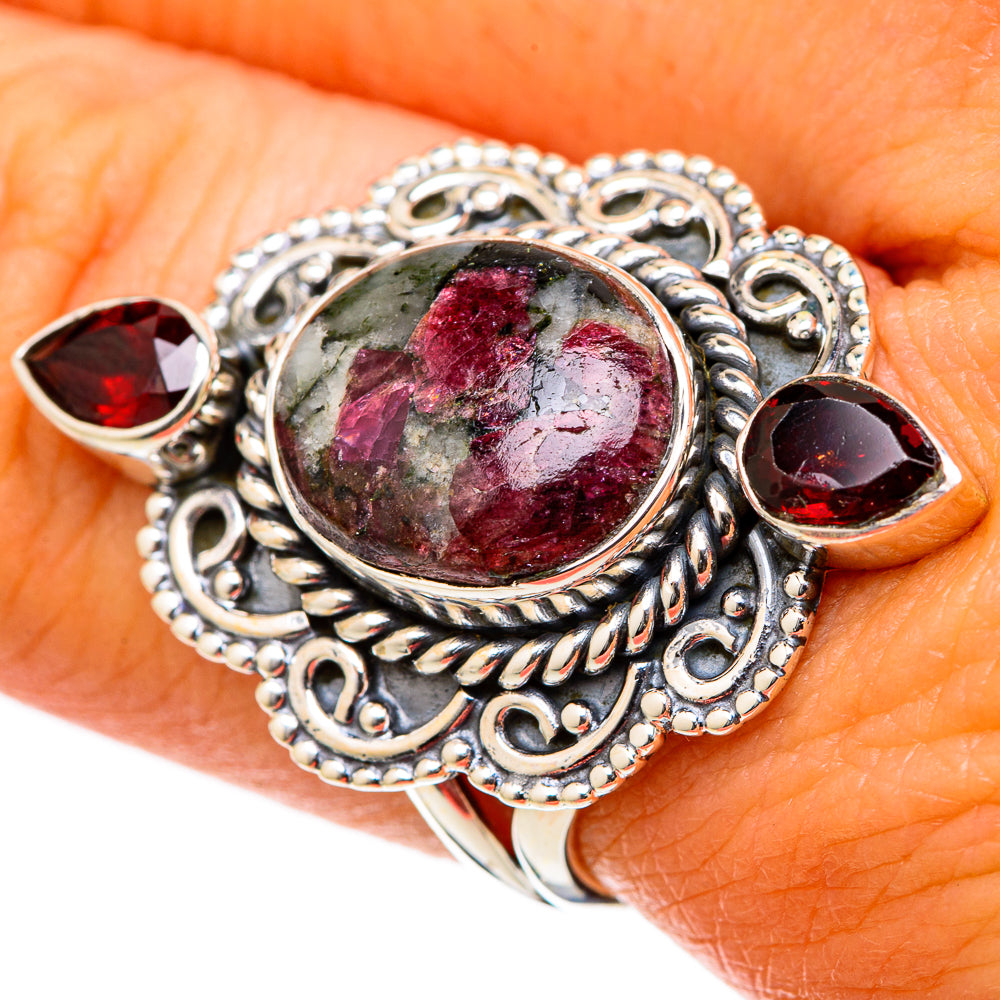 Russian Eudialyte Rings handcrafted by Ana Silver Co - RING105069