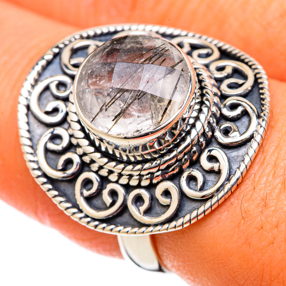 Tourmalinated Quartz Rings handcrafted by Ana Silver Co - RING105075