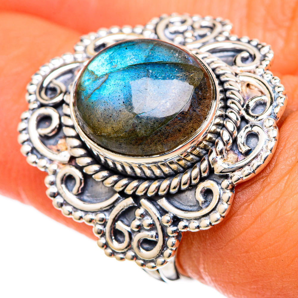 Labradorite Rings handcrafted by Ana Silver Co - RING105088