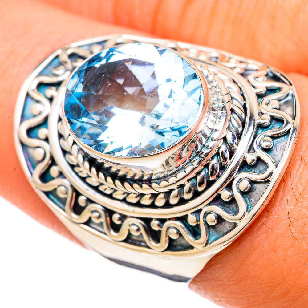 Blue Topaz Rings handcrafted by Ana Silver Co - RING105090
