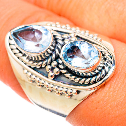 Blue Topaz Rings handcrafted by Ana Silver Co - RING105091