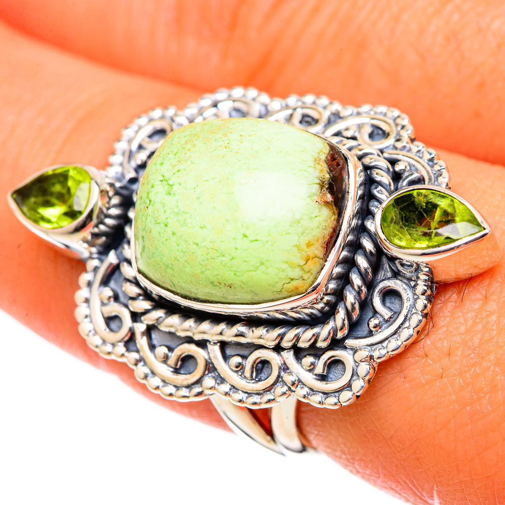 Lemon Chrysoprase Rings handcrafted by Ana Silver Co - RING105094