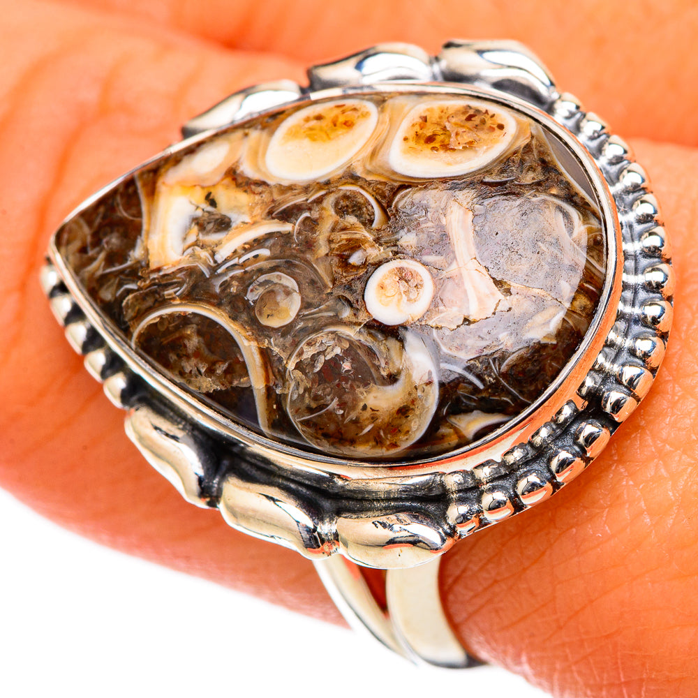 Turritella Agate Rings handcrafted by Ana Silver Co - RING105098