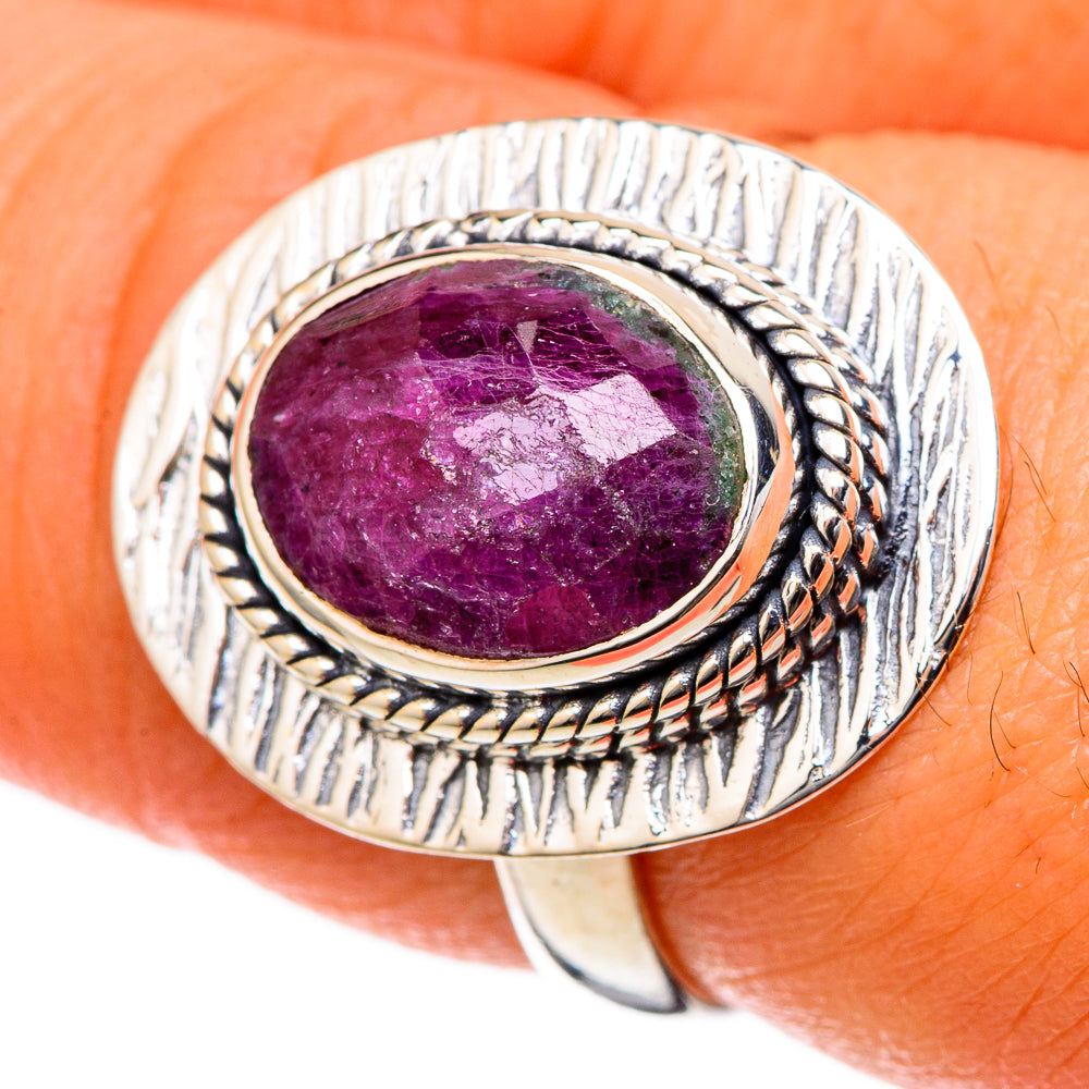 Ruby Zoisite Rings handcrafted by Ana Silver Co - RING105101