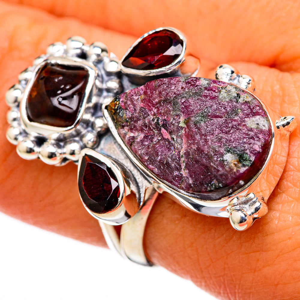 Russian Eudialyte Rings handcrafted by Ana Silver Co - RING105113