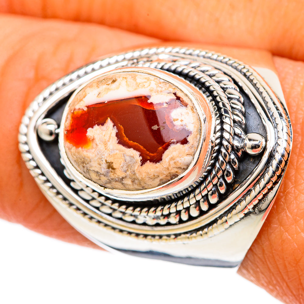 Mexican Fire Opal Rings handcrafted by Ana Silver Co - RING105115