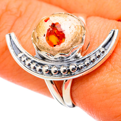 Mexican Fire Opal Rings handcrafted by Ana Silver Co - RING105116