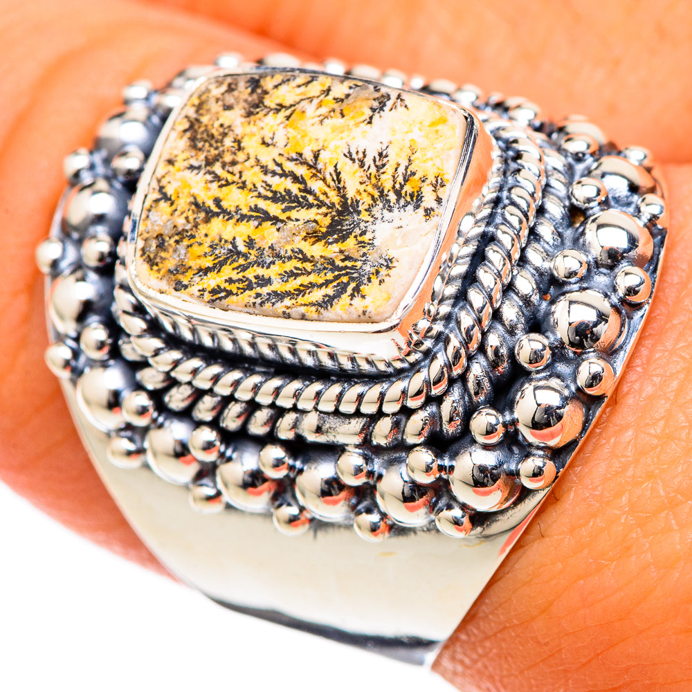 Germany Psilomelane Dendrite Rings handcrafted by Ana Silver Co - RING105130