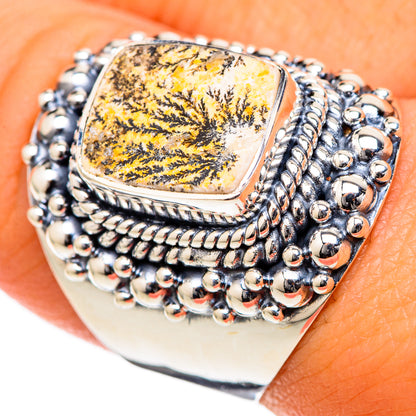 Germany Psilomelane Dendrite Rings handcrafted by Ana Silver Co - RING105130