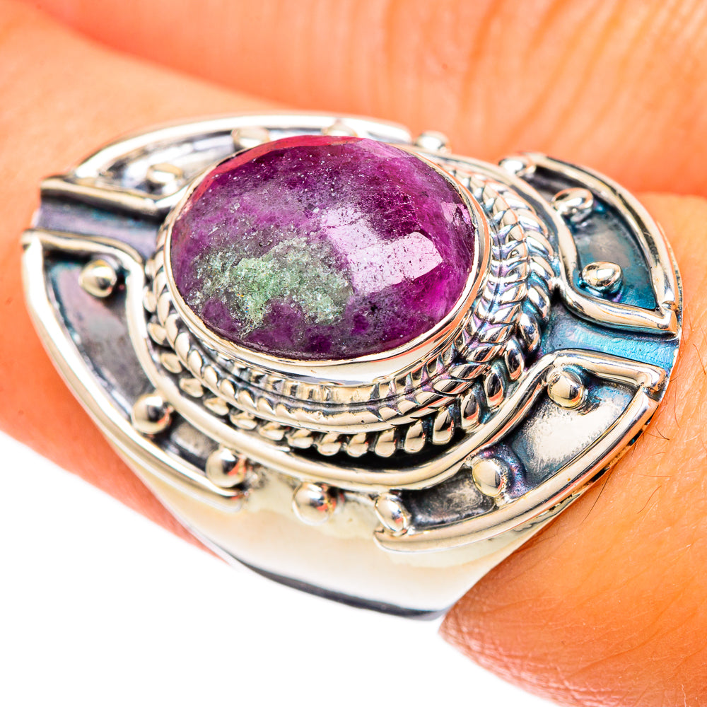 Ruby Zoisite Rings handcrafted by Ana Silver Co - RING105136