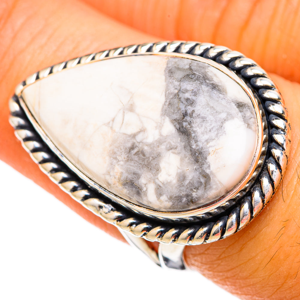 Howlite Rings handcrafted by Ana Silver Co - RING105144