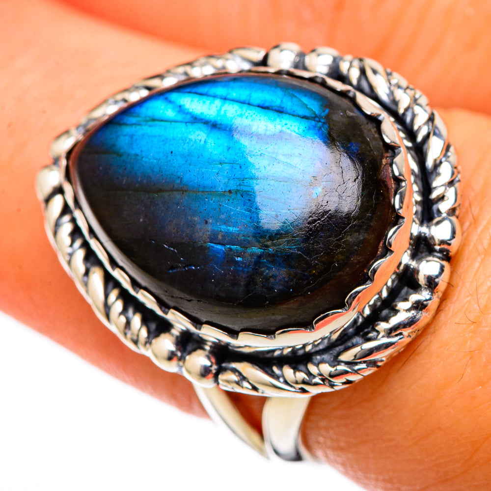 Labradorite Rings handcrafted by Ana Silver Co - RING105150