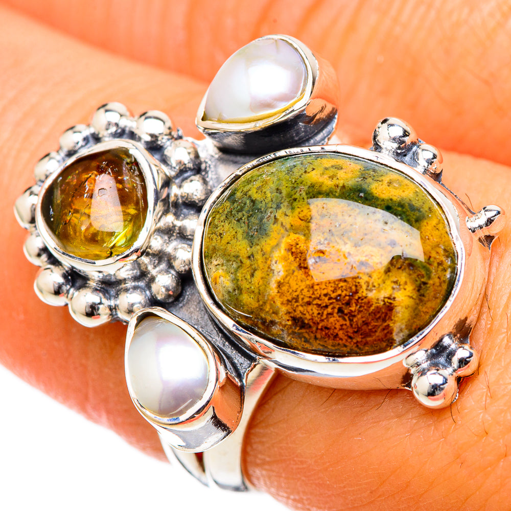 Ocean Jasper Rings handcrafted by Ana Silver Co - RING105157