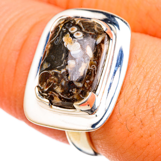 Turritella Agate Rings handcrafted by Ana Silver Co - RING105181