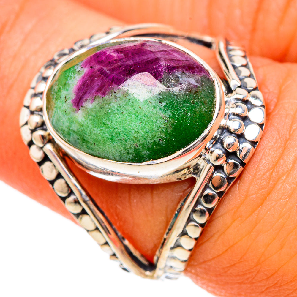 Ruby Zoisite Rings handcrafted by Ana Silver Co - RING105203