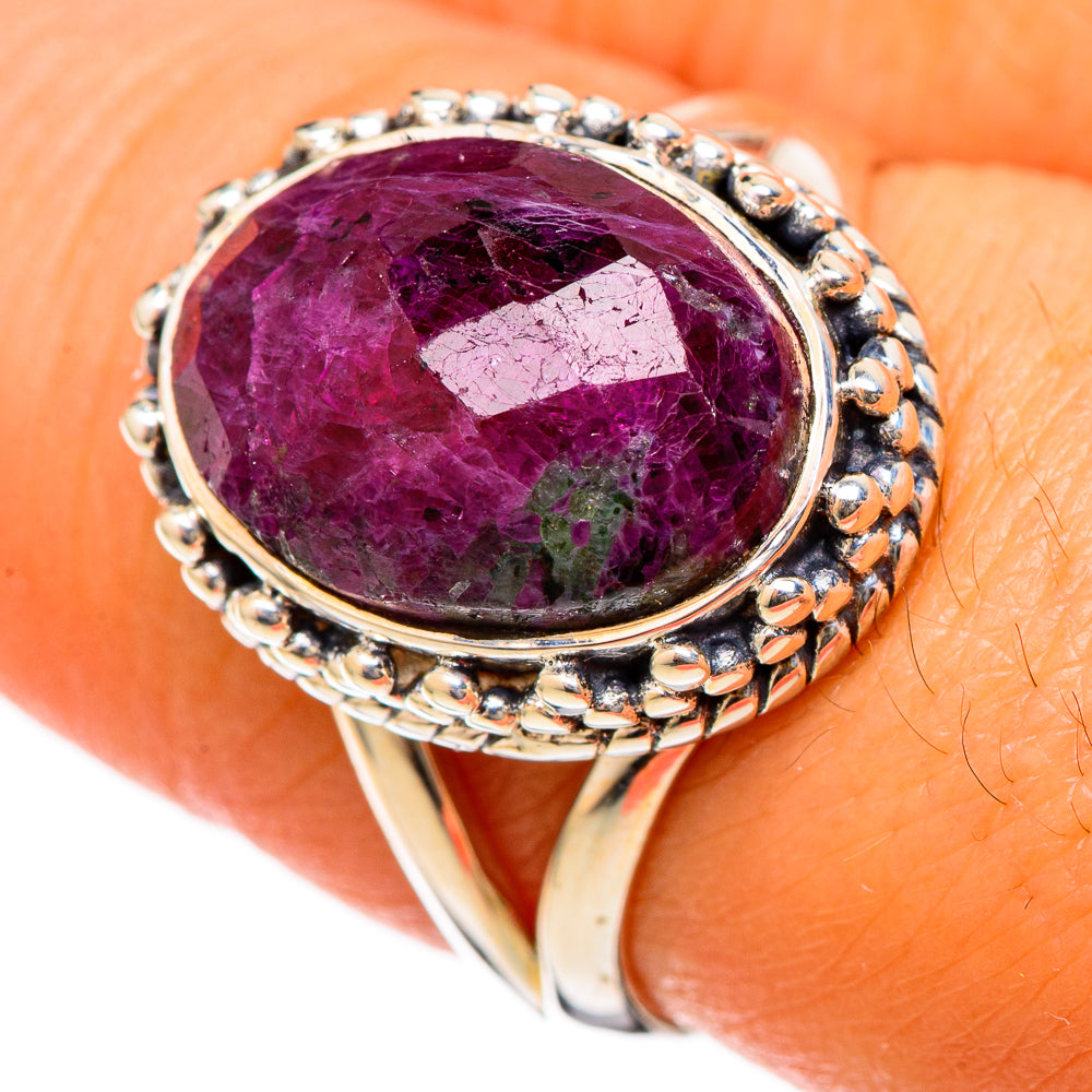 Ruby Zoisite Rings handcrafted by Ana Silver Co - RING105210